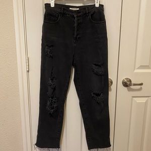 Pacsun black high-waisted straight leg jeans